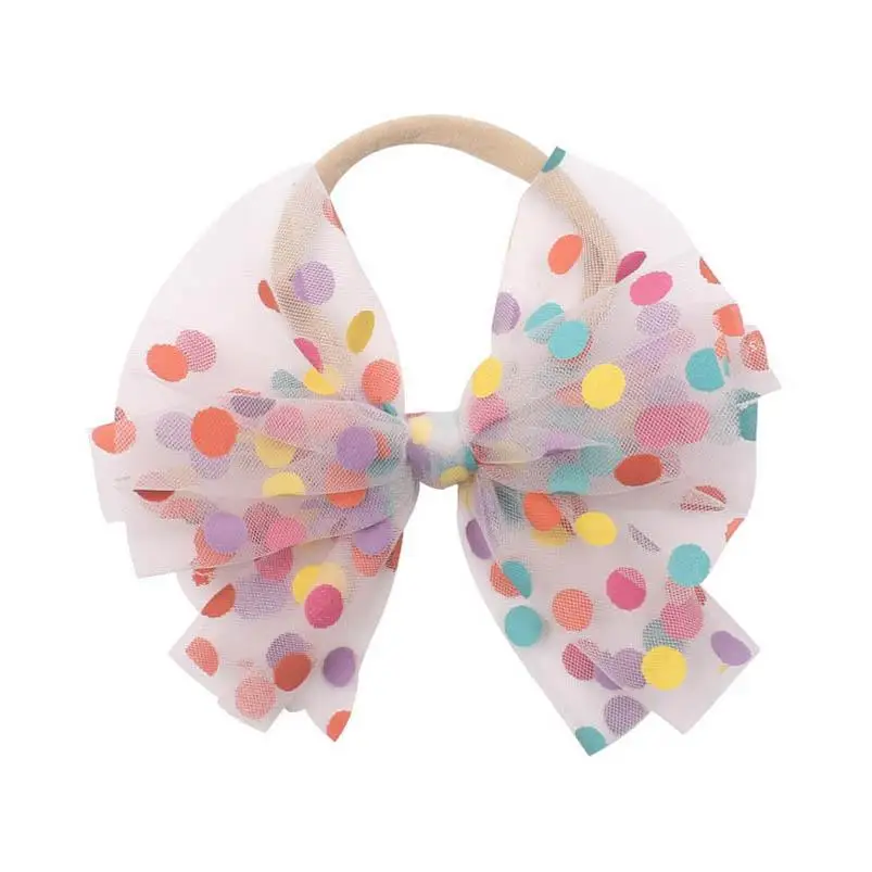 

INS 2020 lace rainbow girls scrunchies dots sequin baby hair scrunchies bows girls hairbands kids hair bands hair accessories