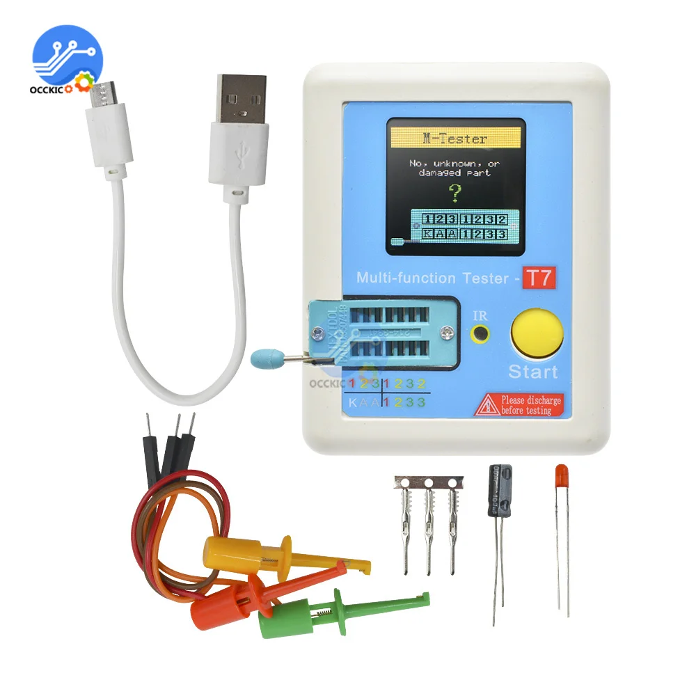 LCR-T7 Transistor Tester TFT Diode Triode Capacitance Meter LCR NPN PNP MOSFET IR Multifunction Multimeter | Электроника