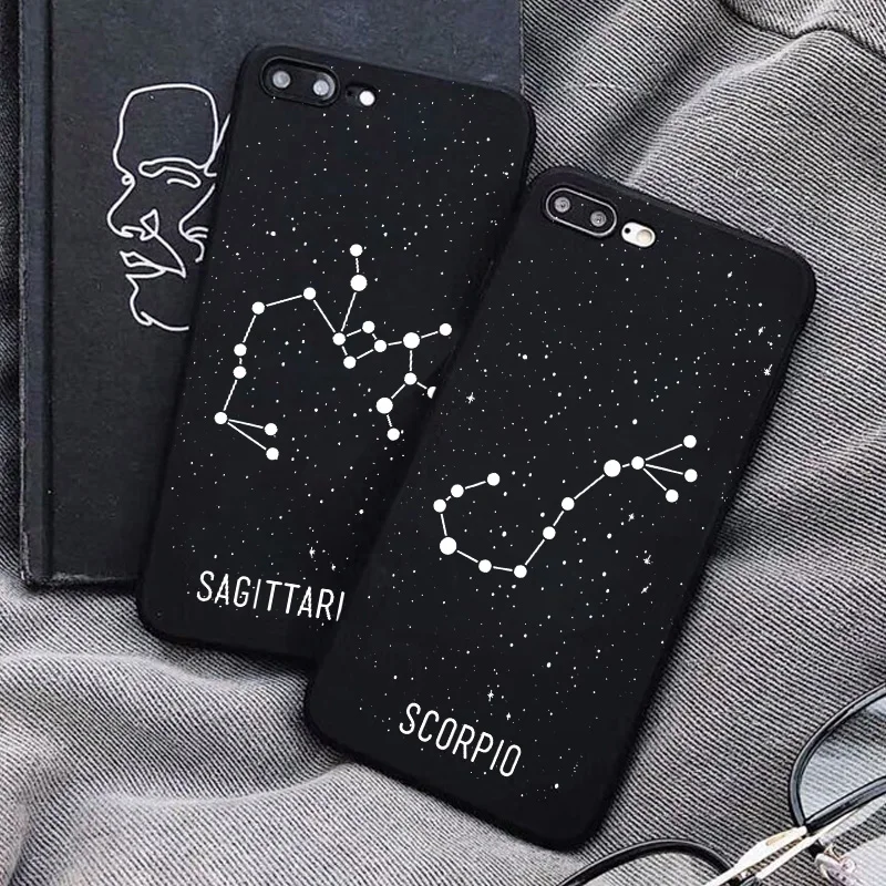 

Twelve constellations with point Phone Cases For iPhone 11 12 13 Pro Max Case For iPhone 8 7 Plus SE 2020 X XR XS Max Back Cover