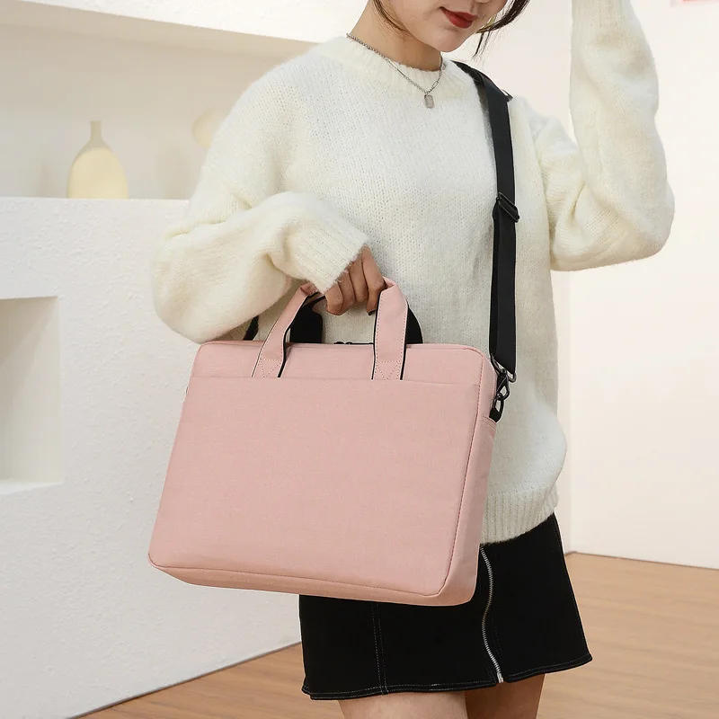 

Fashion leisure light makaron laptop bag single shoulder girl portable flat liner bag 14 / 15 "