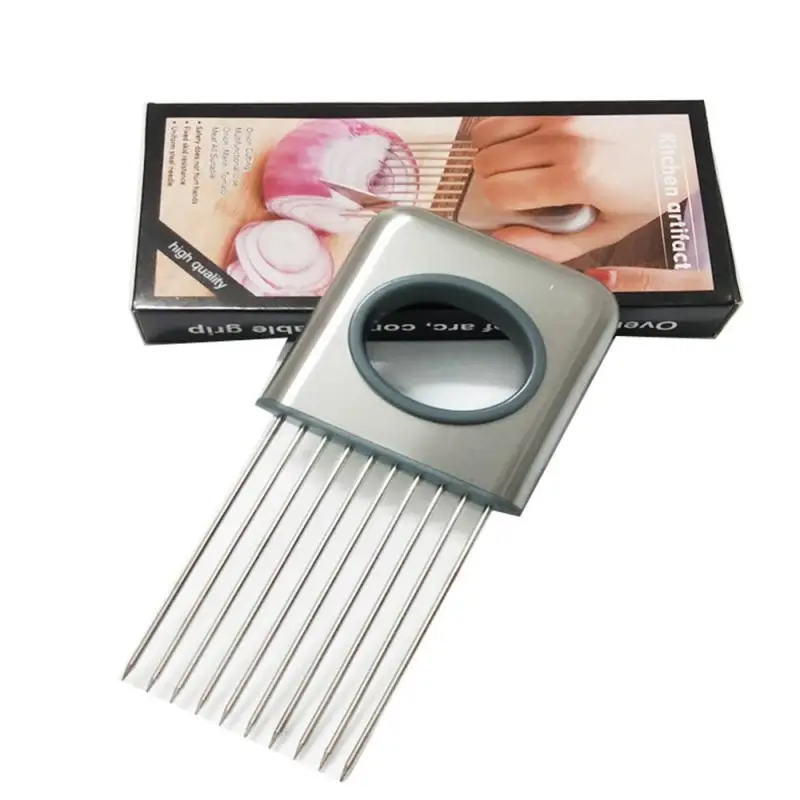 Слайсер для лука и томатов из нержавеющей стали направляющая резки резак вилка