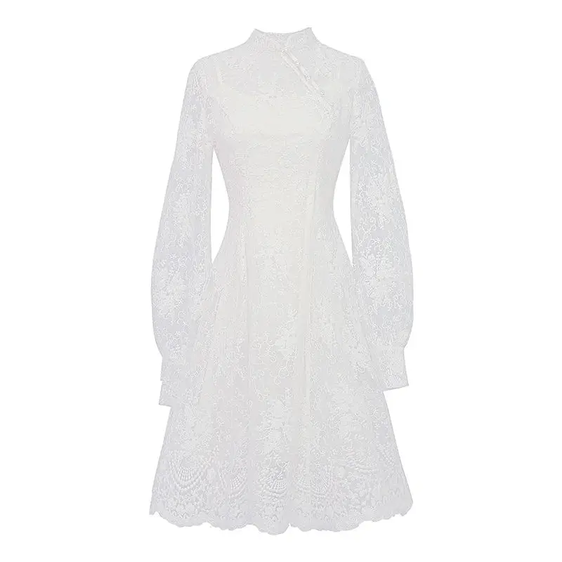 

Elegant Fairy Dress Women French Style Designer Party Dress Casual Long Sleeve Vintage Chiffon Dres Women's Clothing Autumn 2020