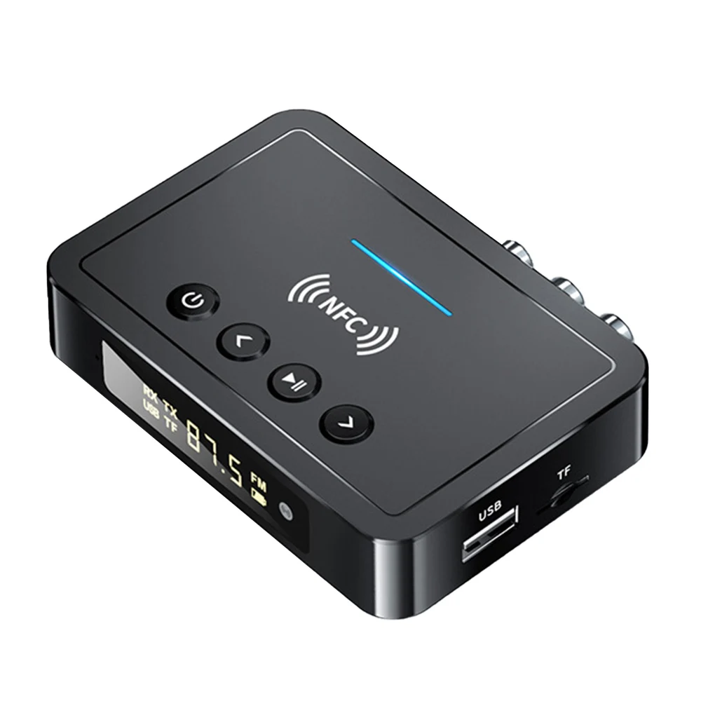 

Приемник Bluetooth NFC 5,0, светодиодный цифровой дисплей, RCA, AUX, коаксиальный оптический вход, FM-трансмиттер для ПК, автомобиля, домашней стереосис...