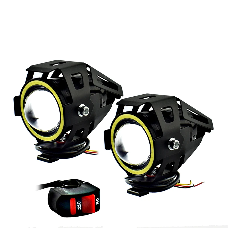 Светодиодные фары для мотоцикла U7 125 Вт работы на мотоцикле ангельские глазки