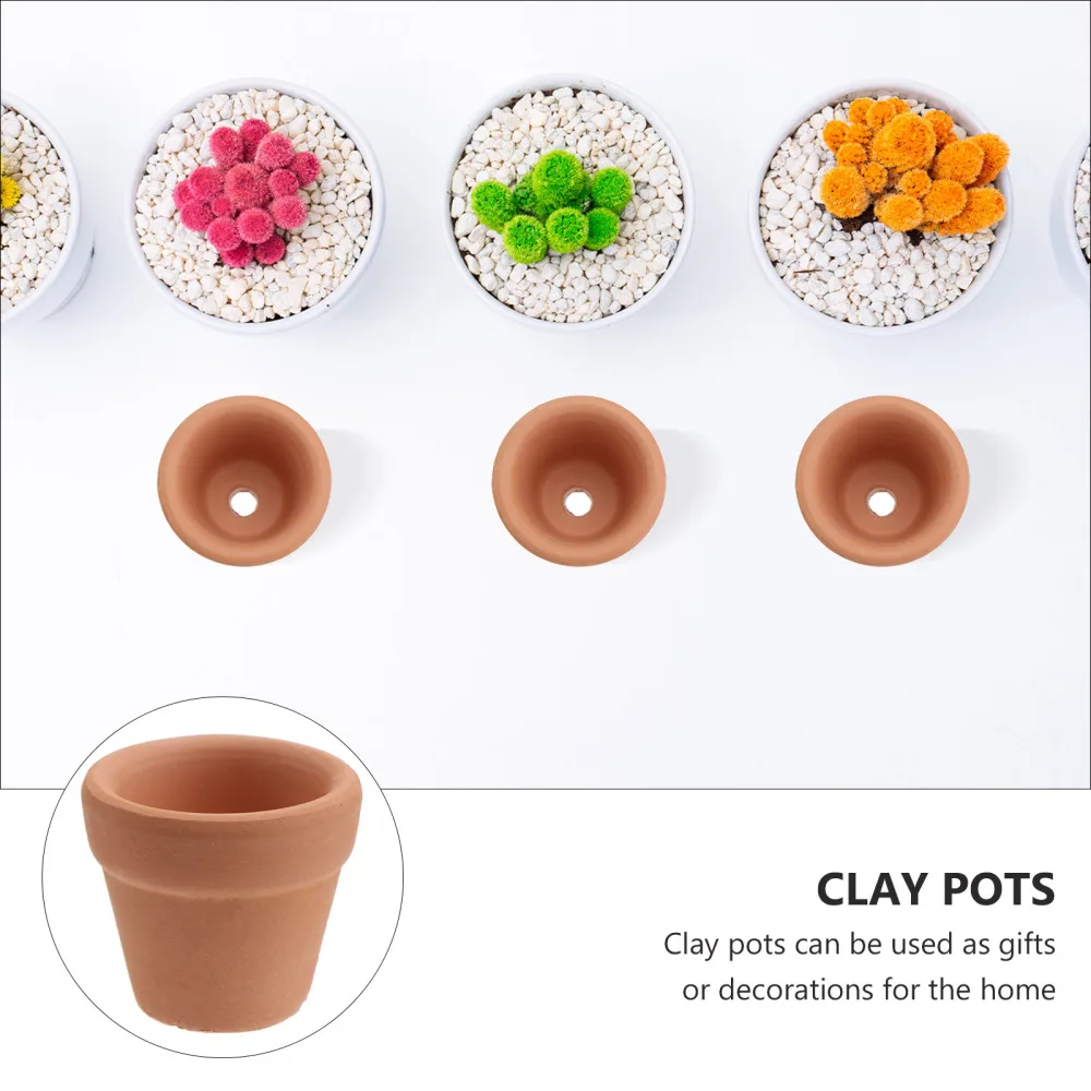 

10Pcs 3x3cm Small Mini Terracotta Pot Clay Ceramic Pottery Planter Flower Pots Succulent Nursery Pots Great for Plants Cr