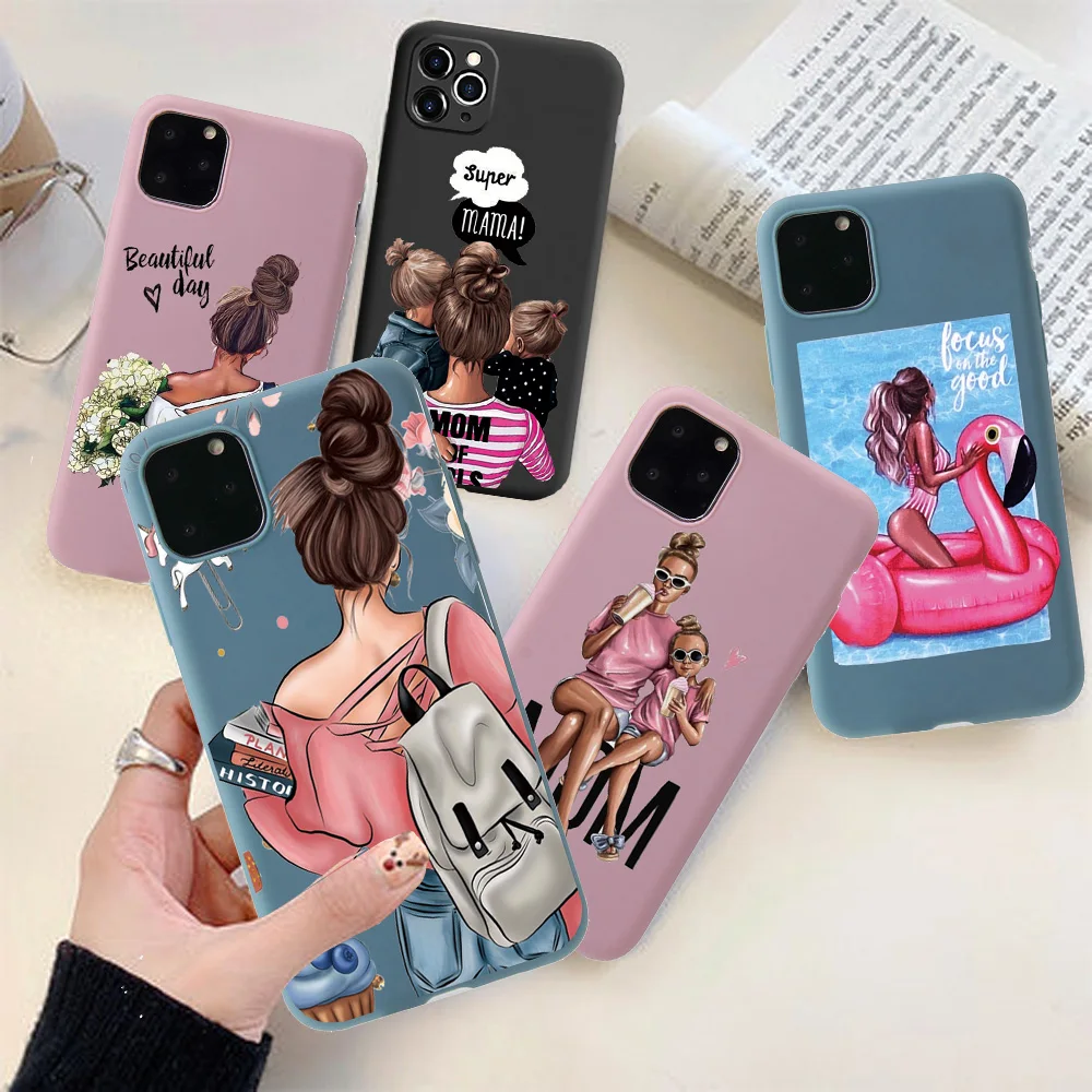 

Модный мягкий чехол из ТПУ для Apple iPhone 11 XS XR X Case For iPhone 12 6 7 8 Plus SE 2020 12 Pro Max Case Happyness Mom Baby