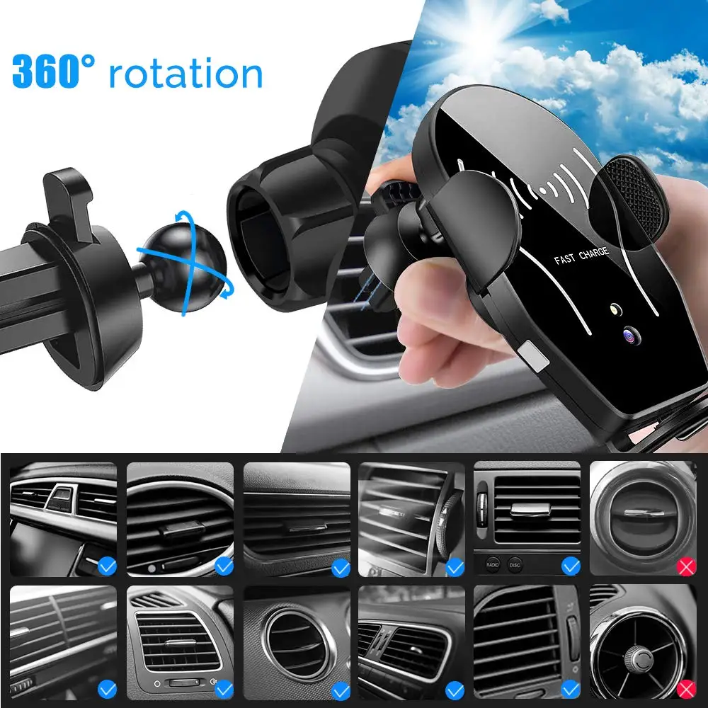 Auto-Clamping 10W Qi Fast Wireless Charging for Ulefone Armor 7E 7 6S 6E 6 5 Power 5S X QC 3.0 Car Charger | Мобильные телефоны и