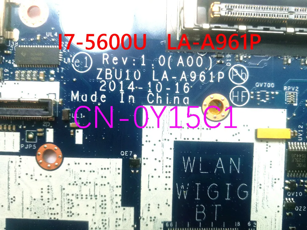 Материнская плата для ноутбука Dell Latitude E7450 CN 0Y15C1 Y15C1 ZBU10 LA A961P I7 5600U материнская 100%