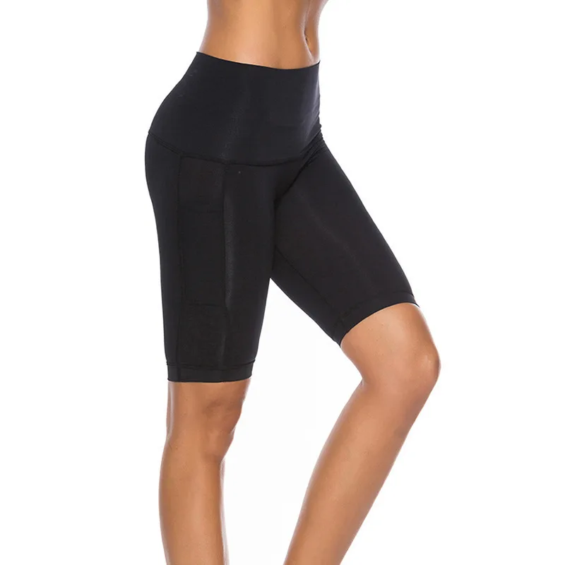 Бесшовные шорты однотонные спортивные короткие леггинсы для фитнеса женские