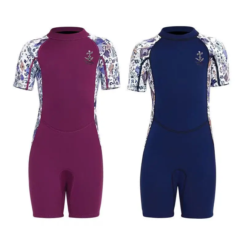 Новинка 2021 Цельный Детский комбинезон для дайвинга с коротким рукавом 2 5 мм