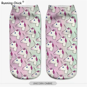 Беговые белые носки, дешевые носки, женские носки с принтом единорога Cn (происхождение), стандартные 97 (%)