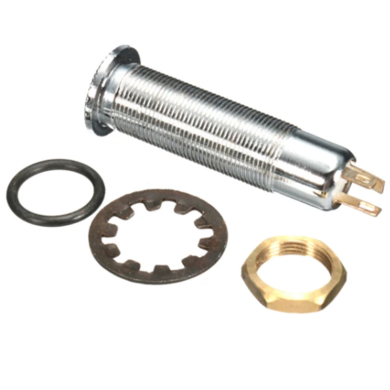 

New Sale 1pcs Silver Brass 3 Prongs Electric Guitar Bass Input/Output Mono Activel Long Threaded Jack Socket