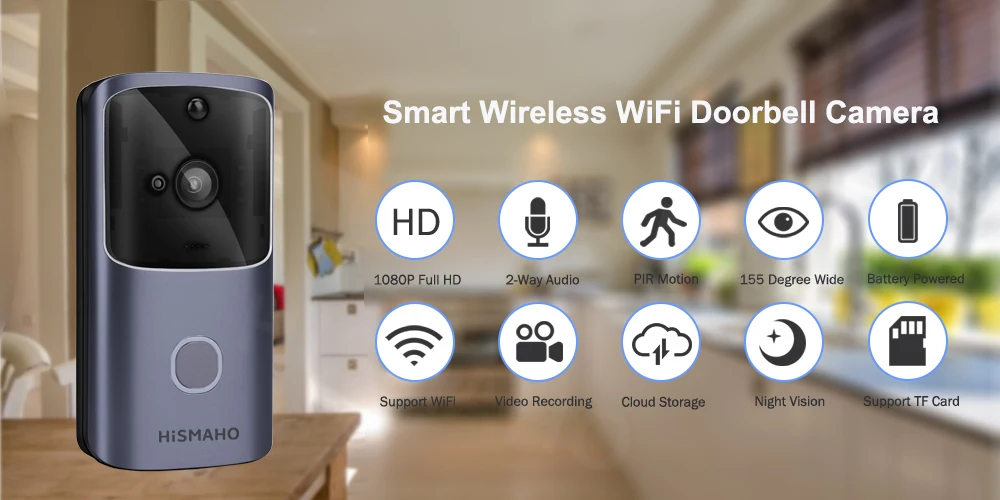 HISMAHO wifi дверной звонок видео домофон 720P HD беспроводной умный дом IP дверной Звонок камера охранная сигнализация ИК Ночное Видение