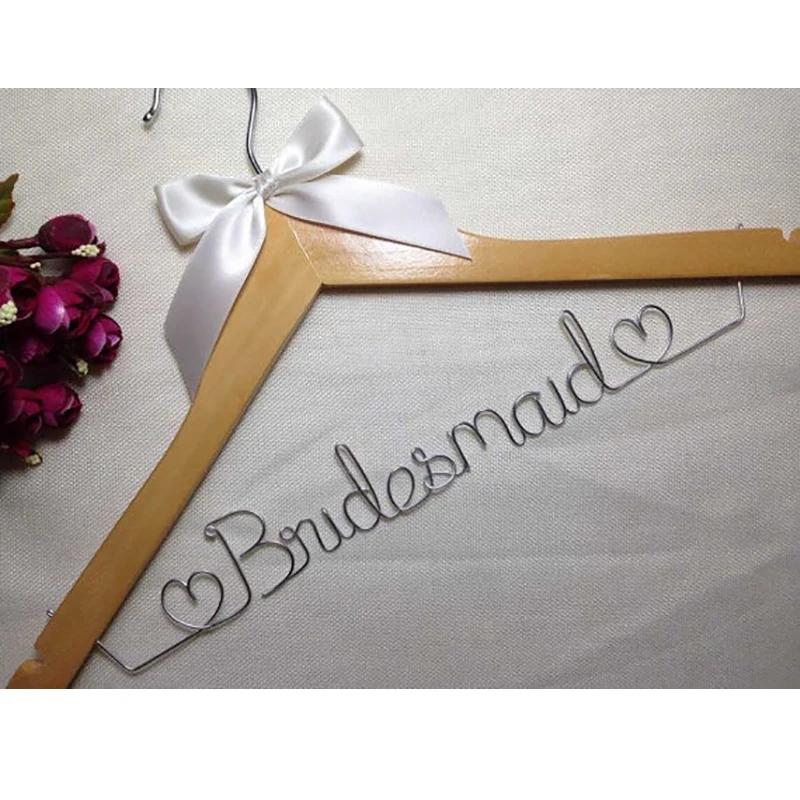 

Wedding Hanger Personalized Bridal Hanger, Custom Single Line Wire Name Hanger, Unique Hangers for Bridesmaid and Mother