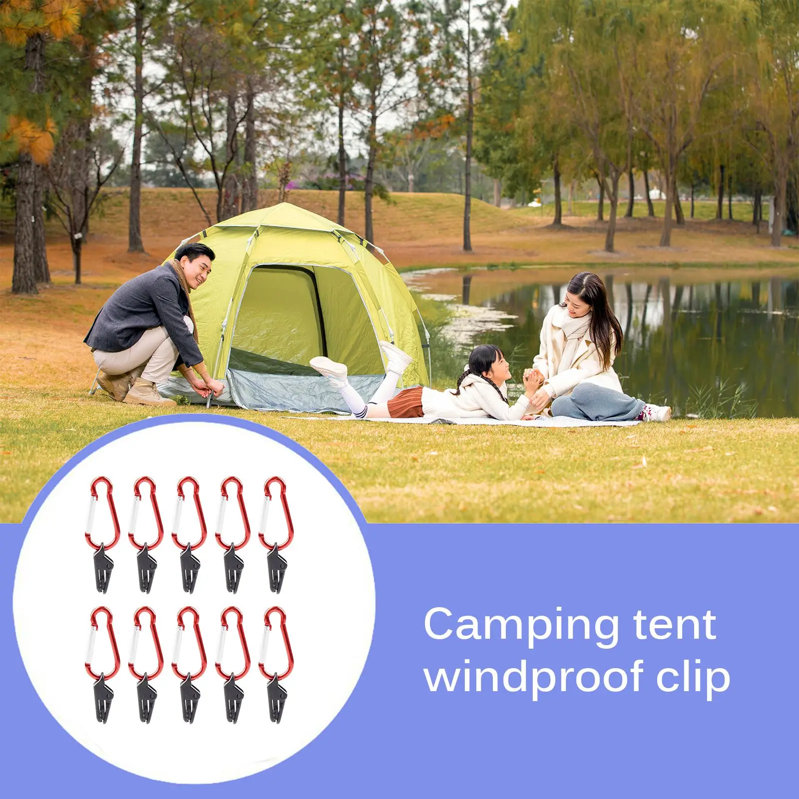 

10pcs Awning Tarp Fixed Hook Plastic Windproof Clamp Set Survival Grommet Tent Clips Buckle Outdoor Camping Tent Accessories
