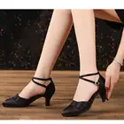 Женские туфли для латинских танцев, Современные бальные туфли, Обувь для танго, Каблук 3,55,5 см с резиновой подошвой, пайетки, Прямая поставка