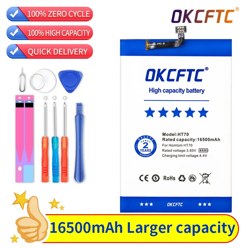 

NEW Original 16500mAh Battery For Homtom HT70 Mobile Phone + Gift Tools