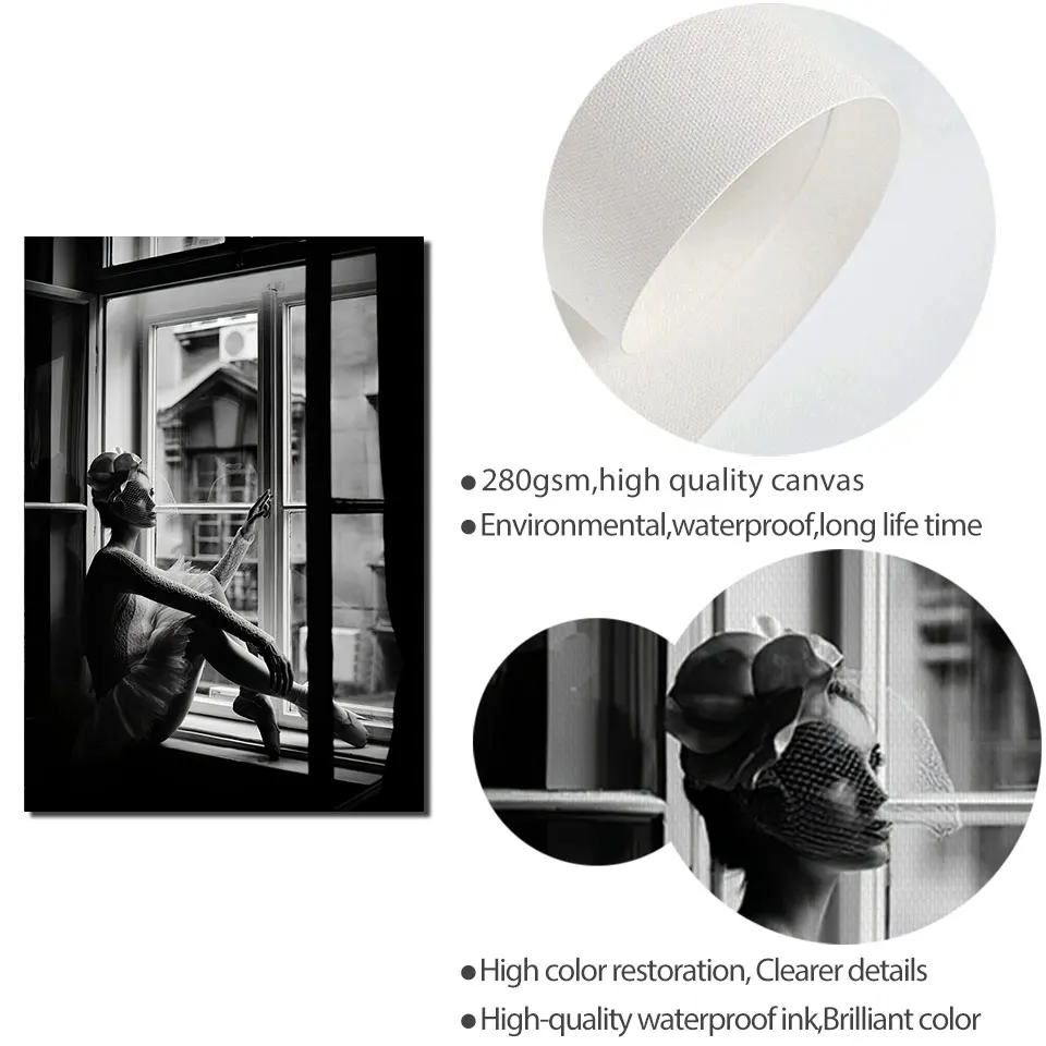 Скандинавский плакат фотография фигурка цветов холст картина черная белая стена