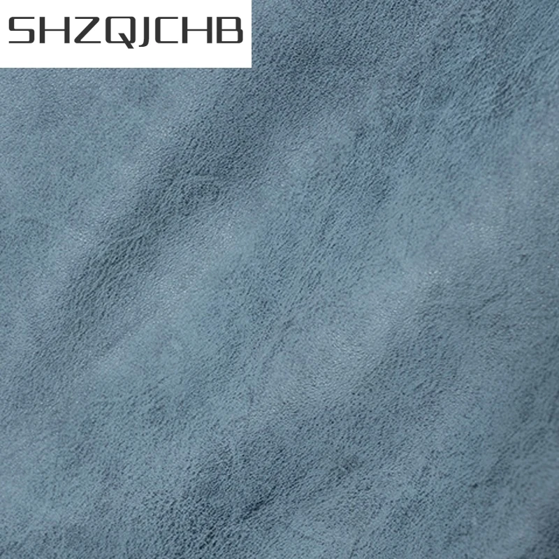 

JCHB 2021 Vintage Genuine Leather Biker Jackets Mens Short Loose Single Breasted Turn-Down Collar Pockets Natural Cowhide Hip Ho