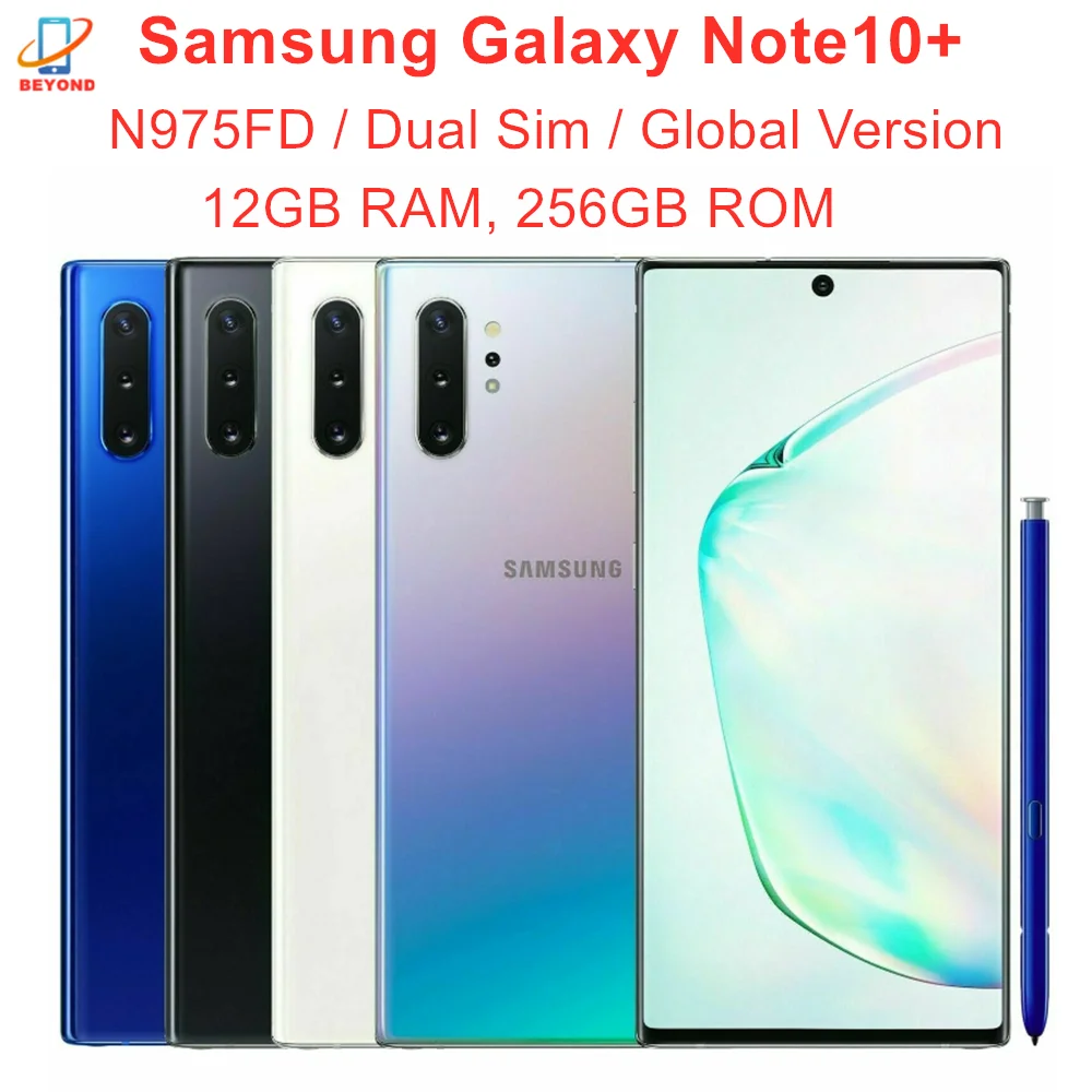 Смартфон Samsung Galaxy Note 10 Plus Duos N975FD поддержка двух Sim-глобальная версия 12 Гб 256 ГБ 6 8