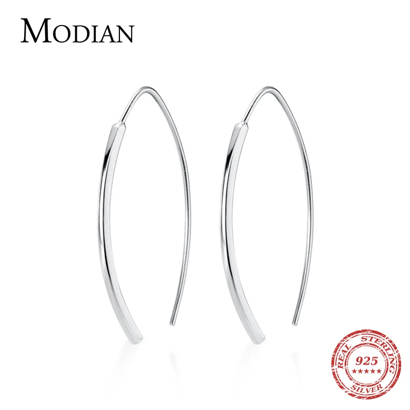 Женские серьги подвески Modian из серебра 925 пробы с геометрическим