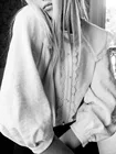 Женская кружевная рубашка ZA, милая рубашка с декоративными пуговицами из искусственного жемчуга, маленьким круглым отложным воротником и рукавами-фонариками на осень