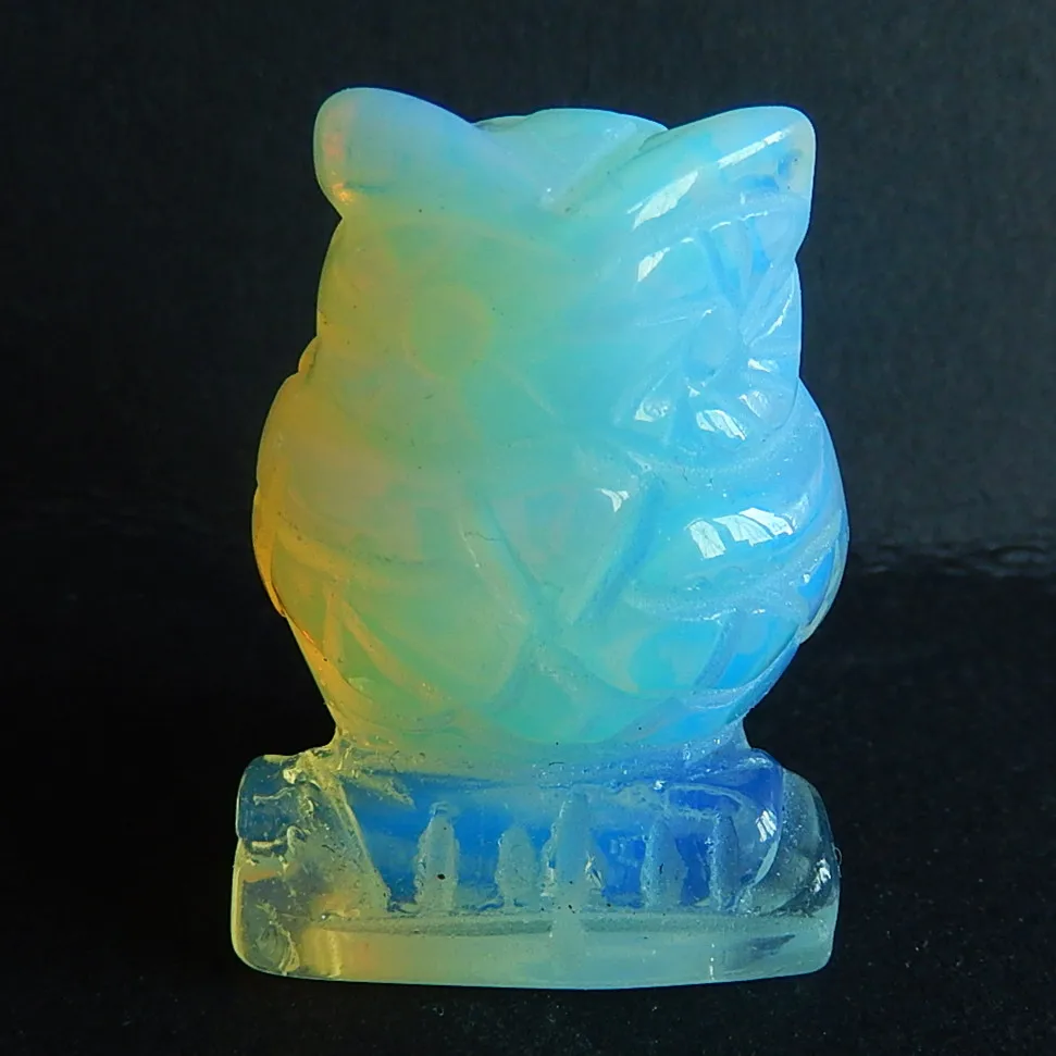 

Carved Owl Opalite Pendant Beads,Fashion pendant bead,Jewelry Gift Gem Customized,35x25x22mm,32.8g