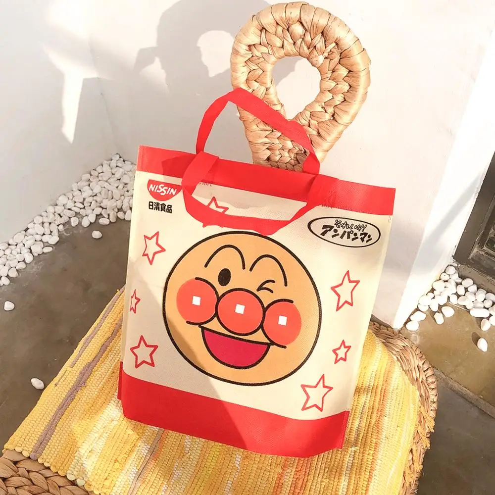 

JP Cartoon Anime Kawai Anpanman Portable Waterproof Cloth/ Book/Lunch Box /Stationary Shopping Bag Grocery Shopping Reusable Bag