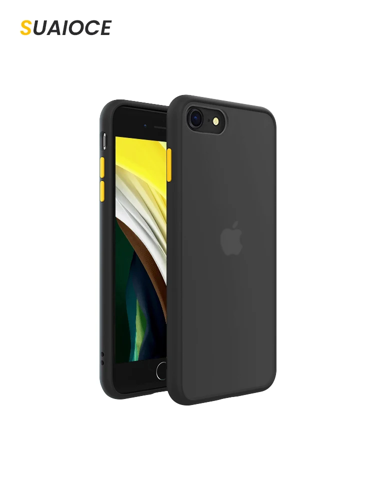 

SUAIOCE Original Shockproof Armor Case For iPhone SE 2 2020 Case Transparent Back Cover For iPhone 7 8 Plus Luxury Silicone Case