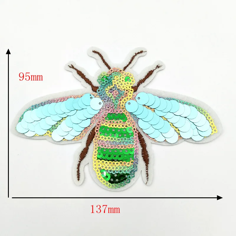 1 шт. супер мультяшная пчела патч с вышивкой блестки патчи для утюга Аппликации