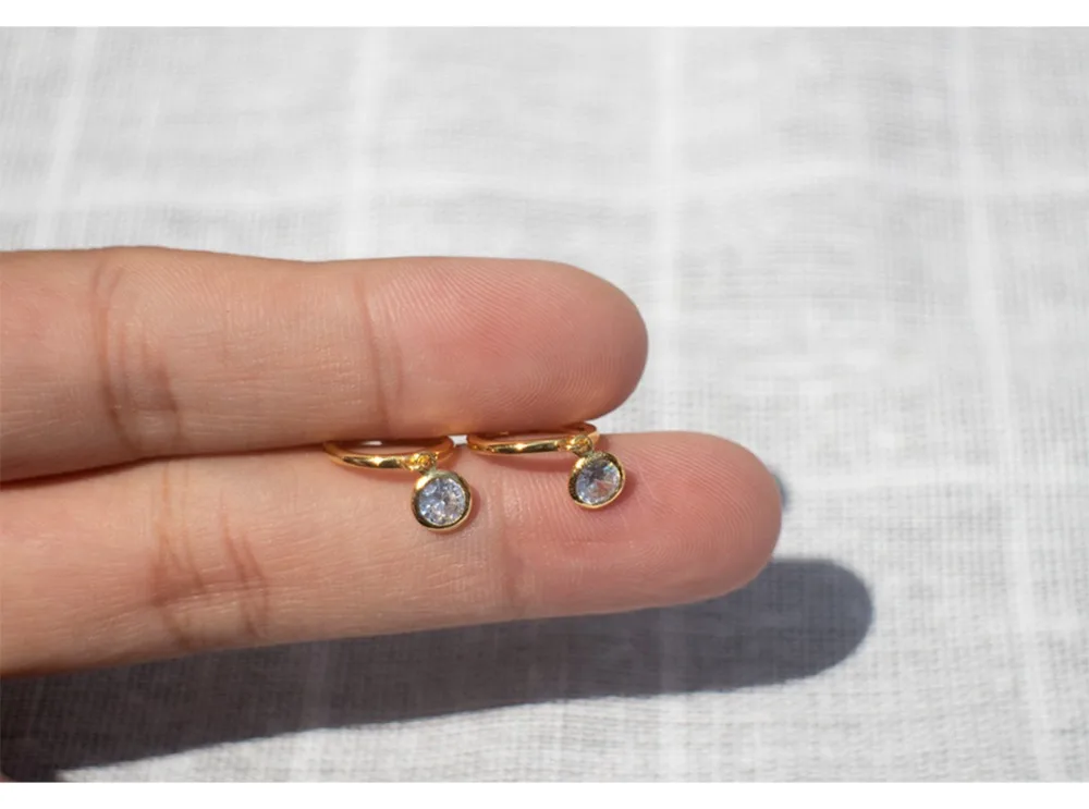 Серьги из стерлингового серебра 925 пробы, Модный Циркон, круглый короткий кулон, круглые серьги, тренд кости, дикие женские серебряные серьги, ювелирные изделия