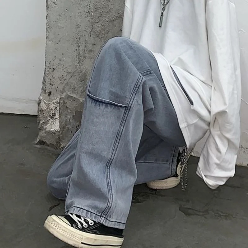 

Harajuku Vintage Jeans Women Washed Denim Trousers Loose Couples Ins Fashion Unisex BF High Waist Modern All-match Streetwear