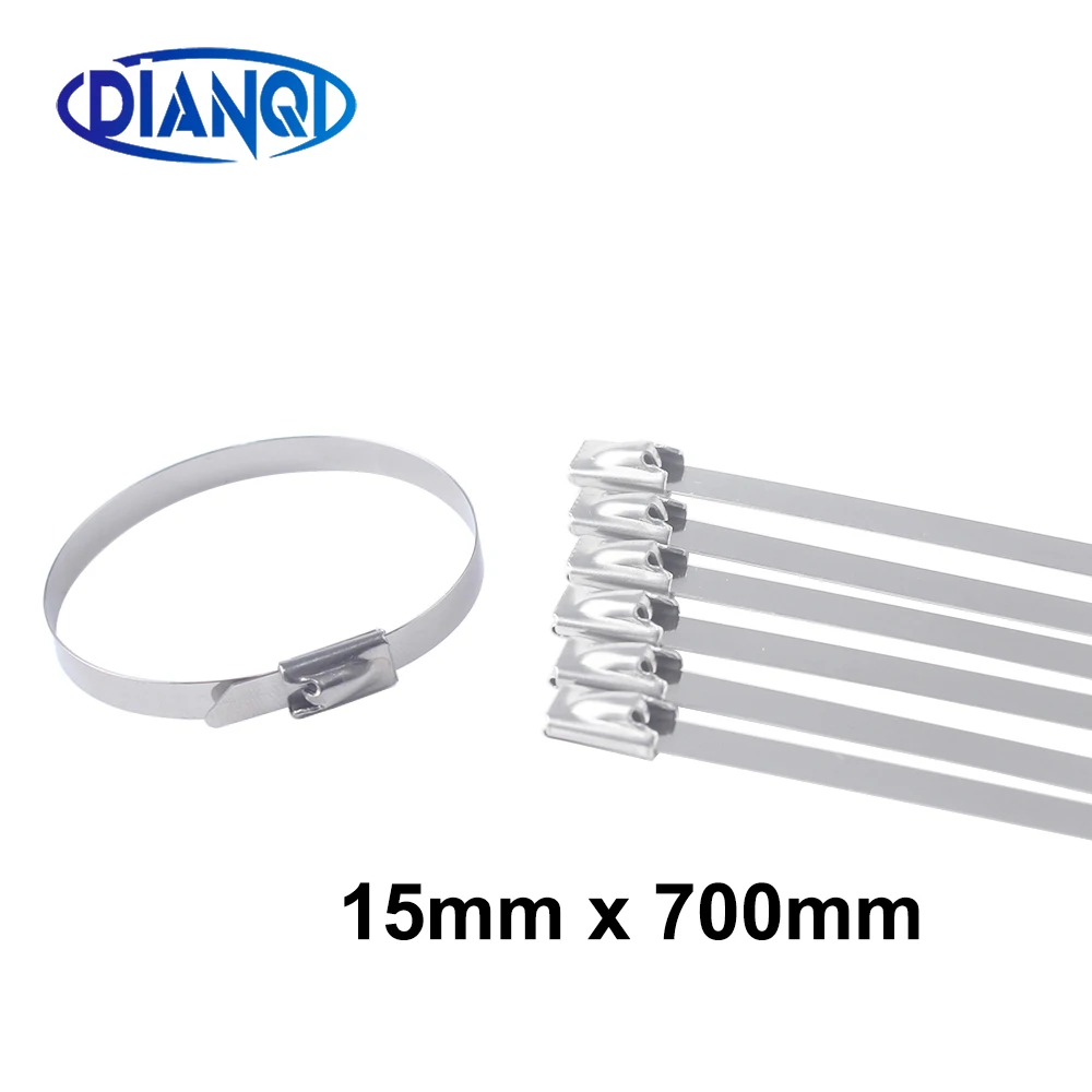 

15mmx700mm self-Locking Stainless Steel Zip Cable Tie Lock Tie Wrap Heavy Duty Cable Zip Tie Multi-Purpose Metal Exhaust Ties
