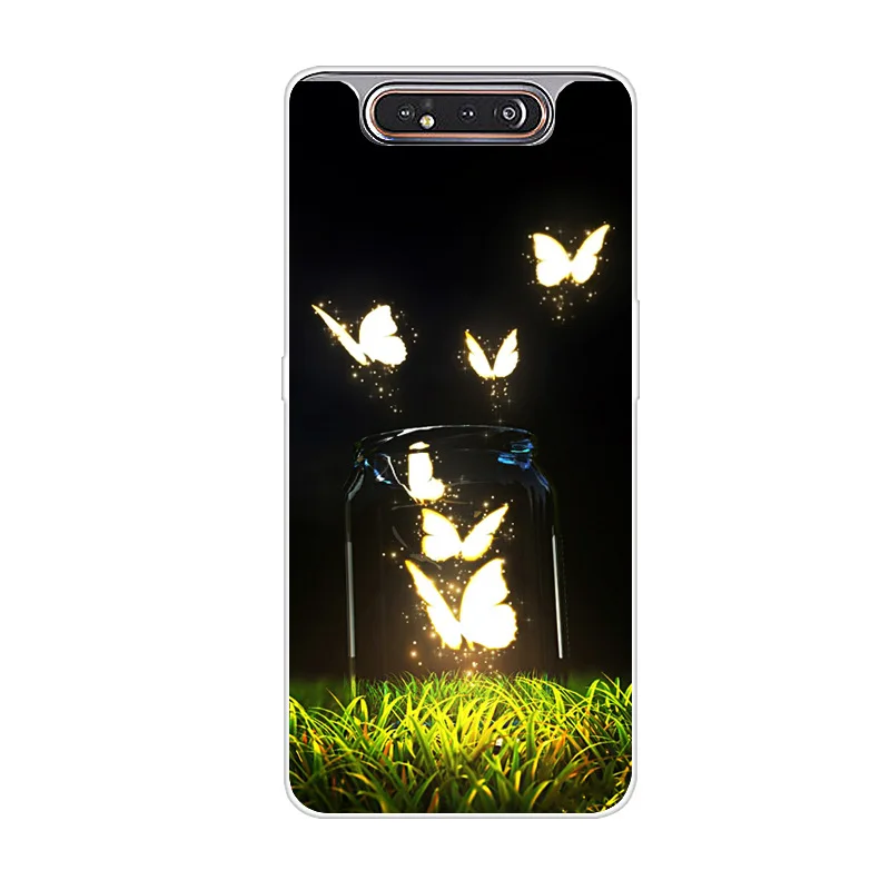 Цвет: желтый Чехол для телефона для samsung Galaxy A80, силиконовый чехол с цветком, мягкий ТПУ чехол для samsung A80 A 80, чехол, Модный чехол - Цвет: Цвет: желтый