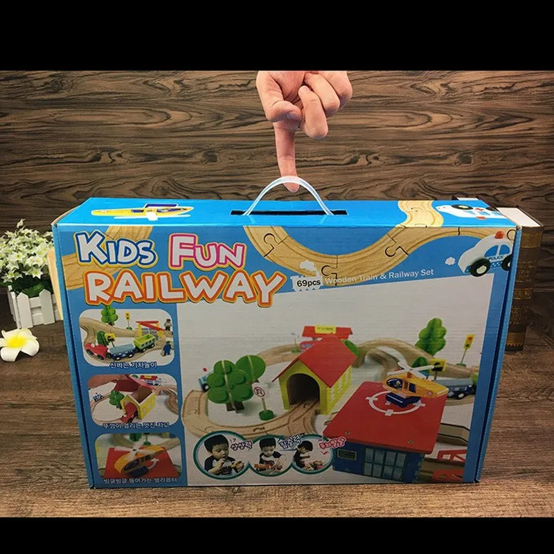 Деревянный трек поезд набор Детские пазлы Игрушки взаимодействие родителей и