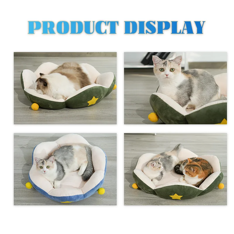 

Six-petal Flower Cat and Dog Cushion Bed, Anti-Slip & Water-Resistant Bottom, Super Soft Durable Fabric Pet Supplies