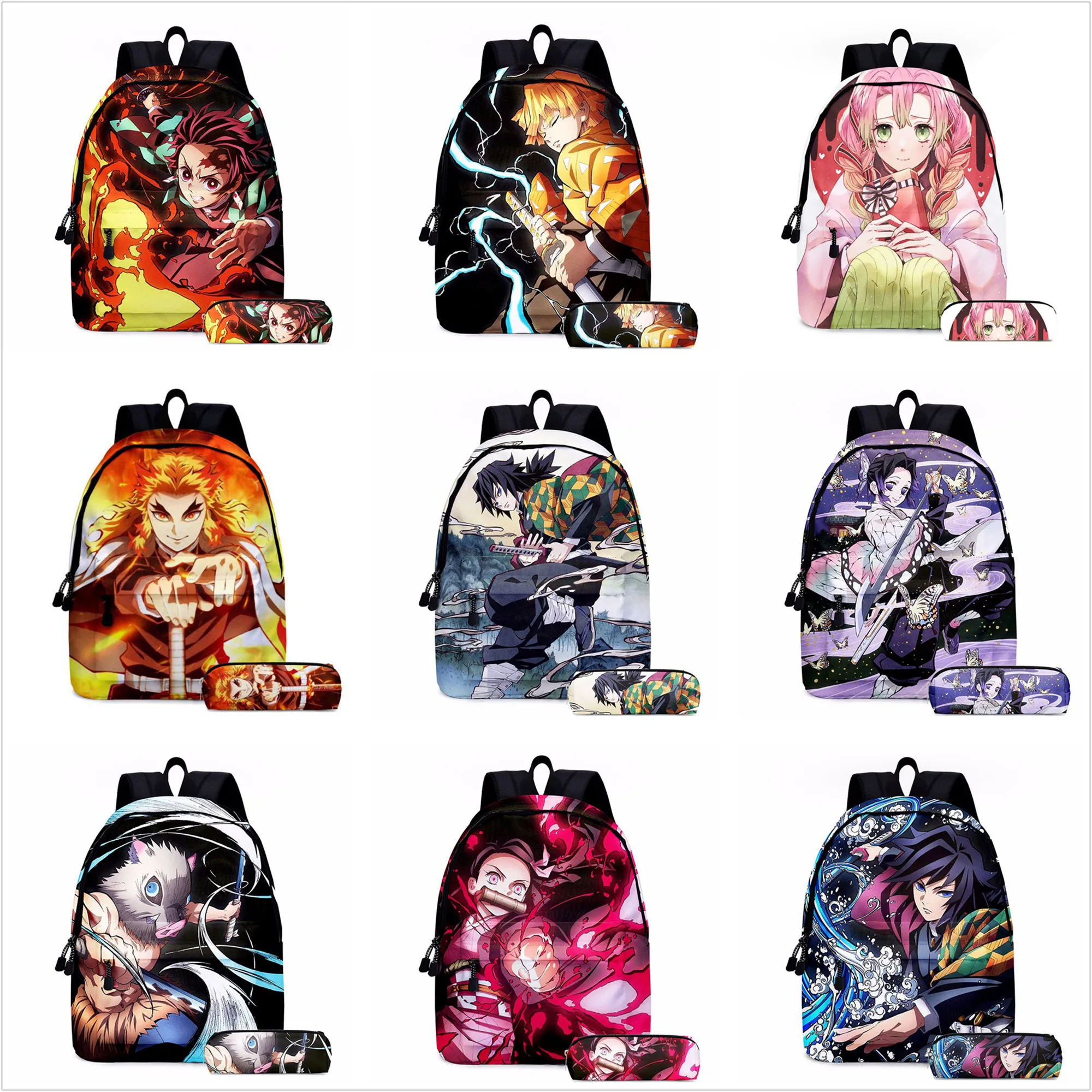 

Школьные ранцы Tanjirou Nezuko Zenitsu Inosuke Giyuu Kyoujurou Shinobu Genya Kanawo, детские рюкзаки