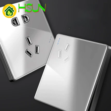 Высококачественная розетка с большой панелью 1 2 3 4 gang way серая переключателем тип