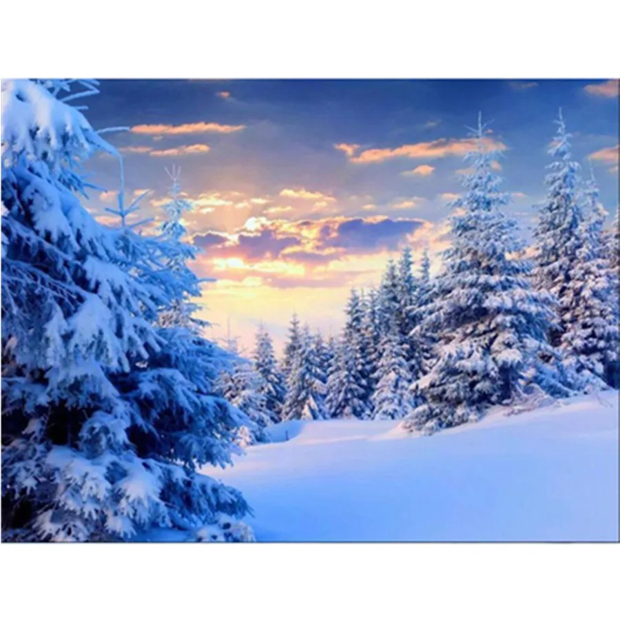 

Алмазная живопись своими руками, Набор для вышивки крестиком, Снежная сцена, 5D алмазная живопись, пейзаж, мозаика, Искусственный ландшафт