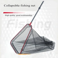 portable fishing net lightest silicone mesh fish nets strong carbon steel frame fly fishing tackle retractable foldable fishing