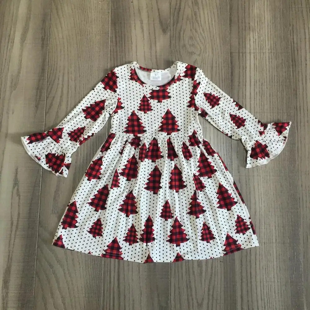Рождественское платье для маленьких девочек Платье с принтом рождественской