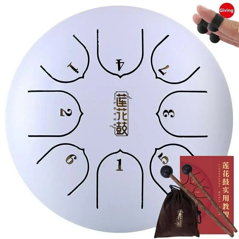 Барабан с язычком из легированной стали 6 дюймов 8 оттенков 1 пара Маллет + сумка