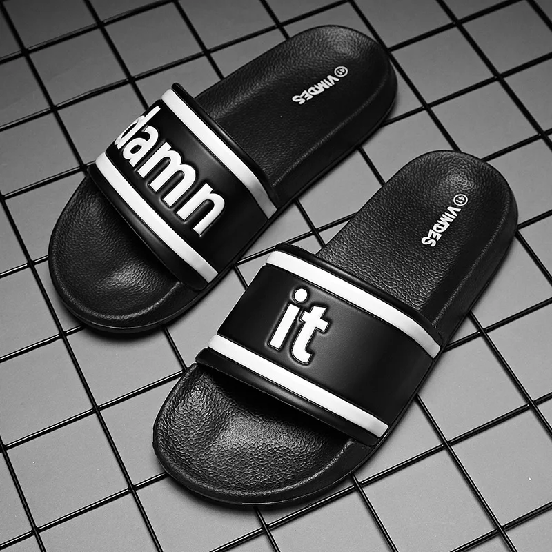 

CYYTL Summer New Women Men Fashion Sandals Casual Slippers Letters Printing Leather Shoes Flip Flop Beach Couple Claquette