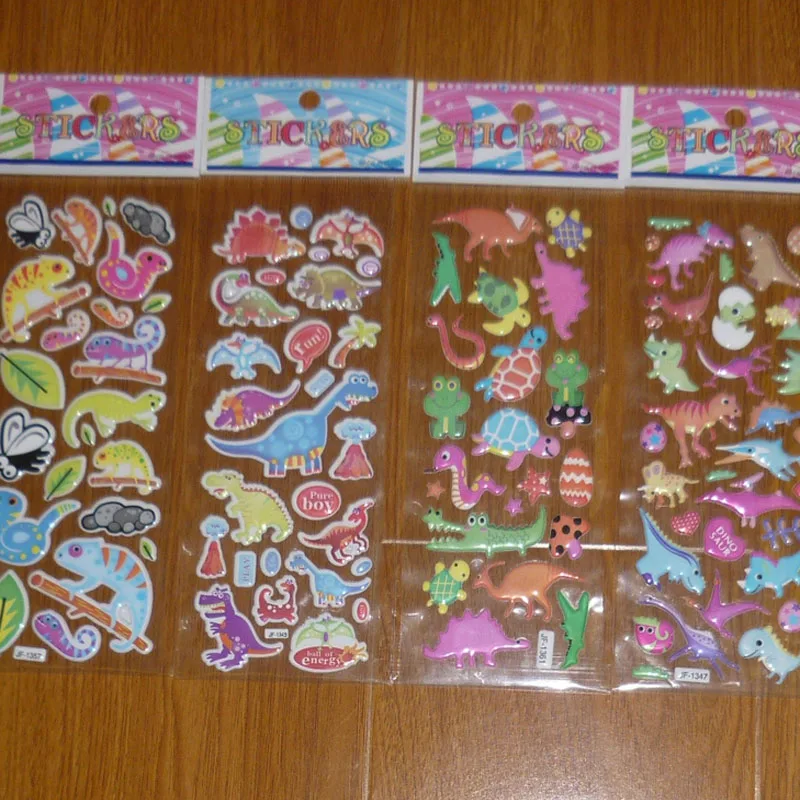 5 шт. с рисунком динозавра из мультфильма ПВХ пузырь наклейки на стену подарки