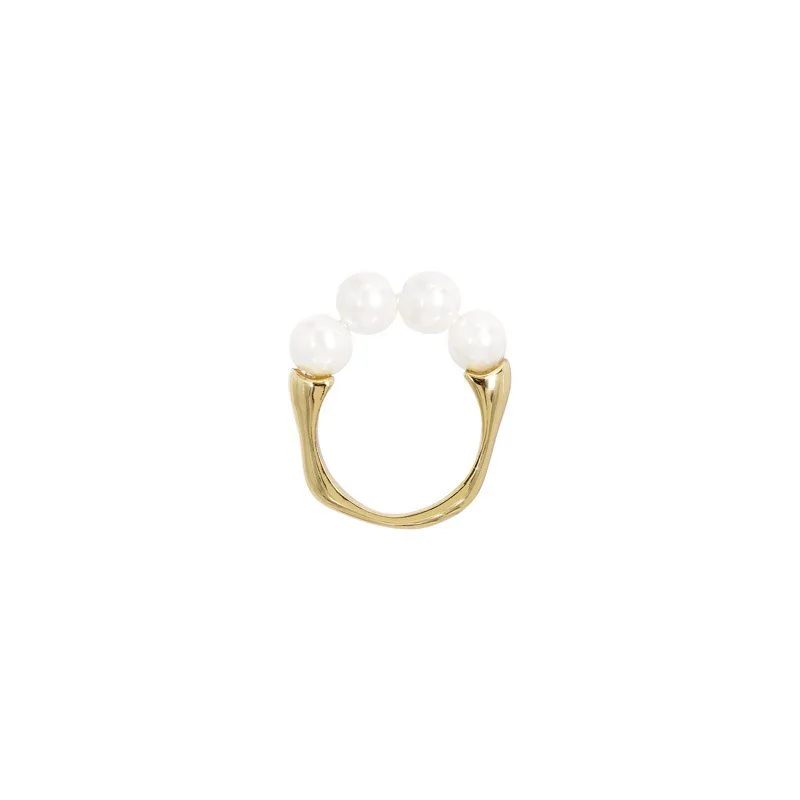 

L-131 South Korea Dongdaemun pearl open ring two-piece simple personality net red ring fashion ins index finger ring female