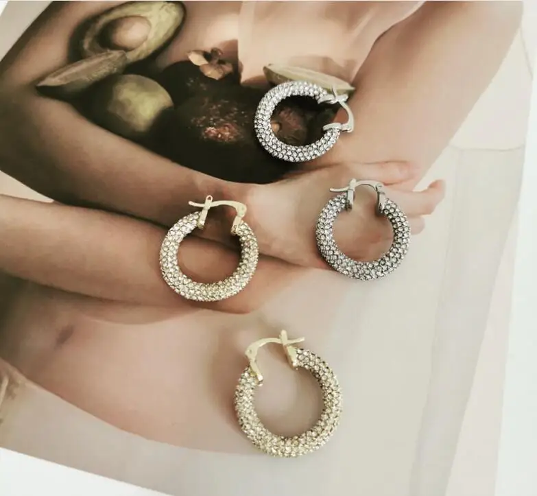 Женские блестящие стразы модные серьги шикарные женские аксессуары для