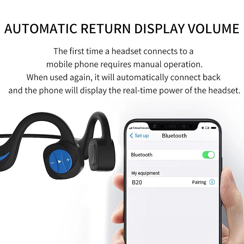 

Bone Conduction Bluetooth 4.2 Headset Stereo Waterproof IPX8 Sports Swimming Running Wireless Headphone Mic Handsfree Headset