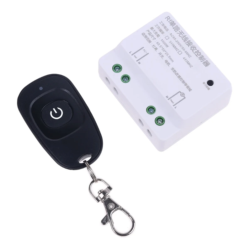 

AC 85V-250V 433Mhz Relay 1CH Wireless Remote Control Switch Transmitter Receiver for Light Garage Door