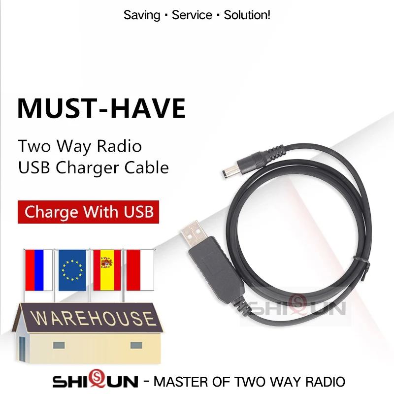 

Universal USB Charger Cable for BAOFENG UV-9R Plus UV-XR UV-5R UV-82 UV-5RE Radio USB Cable Connect With The Desktop Charger 5R