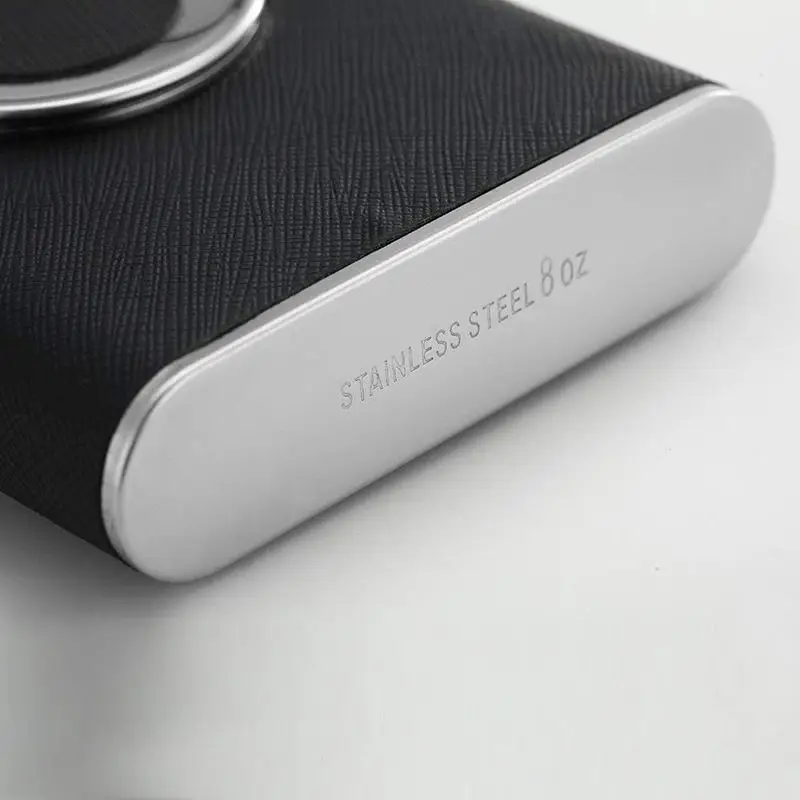 Нержавеющая сталь 8 унций фляга Встроенный складной 2 унции выстрел стеклянная